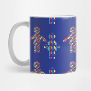 Abstract Colorful Family Diagonal Lines Dynamic Geometric Pattern Summer Colors Collection. Pop Art / Contemporary Art / Home Decor / Gifts / Mug